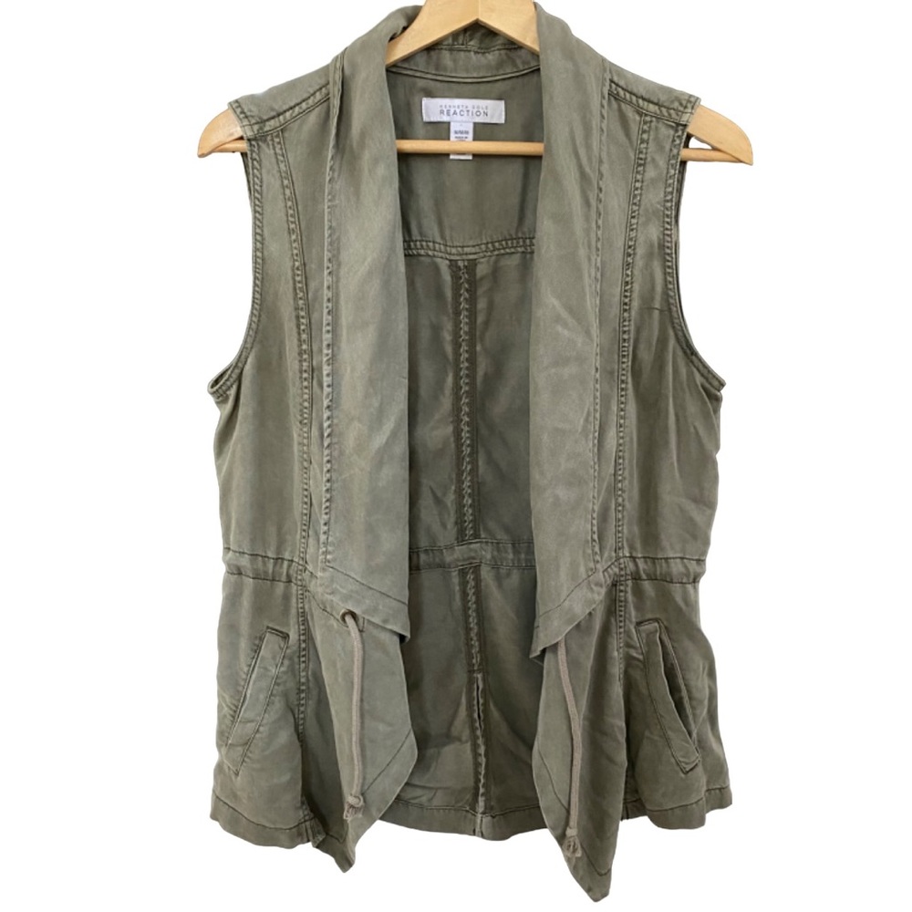 Kenneth Cole Reaction Green Denim Vest Size M